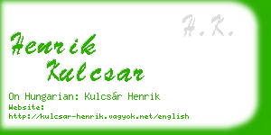 henrik kulcsar business card