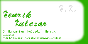henrik kulcsar business card